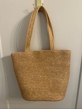 Kim Rogers Tan Woven Straw Tote